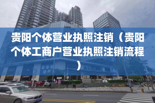贵阳个体营业执照注销（贵阳个体工商户营业执照注销流程）
