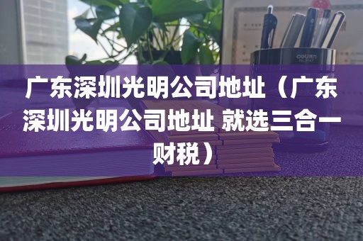 广东深圳光明公司地址（广东深圳光明公司地址 就选三合一财税）