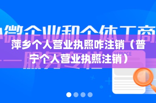 萍乡个人营业执照咋注销（普宁个人营业执照注销）