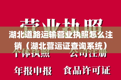 湖北道路运输营业执照怎么注销（湖北营运证查询系统）
