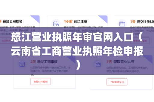 怒江营业执照年审官网入口（云南省工商营业执照年检申报）