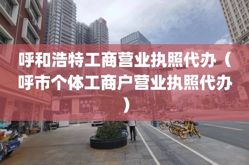 呼和浩特工商营业执照代办（呼市个体工商户营业执照代办）