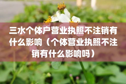 三水个体户营业执照不注销有什么影响（个体营业执照不注销有什么影响吗）