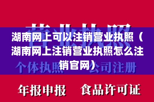 湖南网上可以注销营业执照（湖南网上注销营业执照怎么注销官网）