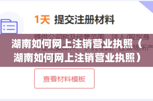 湖南如何网上注销营业执照（湖南如何网上注销营业执照）