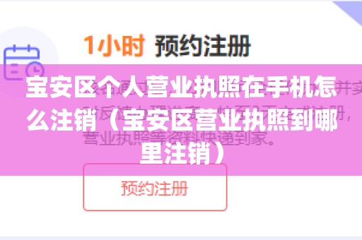 宝安区个人营业执照在手机怎么注销（宝安区营业执照到哪里注销）