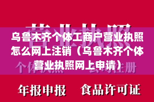 乌鲁木齐个体工商户营业执照怎么网上注销（乌鲁木齐个体营业执照网上申请）
