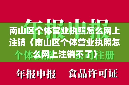 南山区个体营业执照怎么网上注销（南山区个体营业执照怎么网上注销不了）