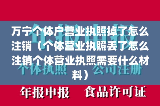 万宁个体户营业执照掉了怎么注销(个体营业执照丢了怎么注销个体营业执照需要什么材料)