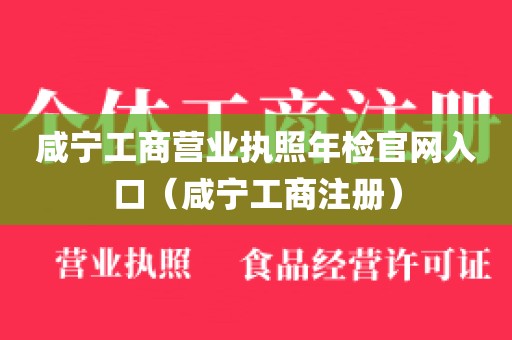 咸宁工商营业执照年检官网入口（咸宁工商注册）