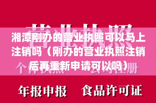 湘潭刚办的营业执照可以马上注销吗（刚办的营业执照注销后再重新申请可以吗）