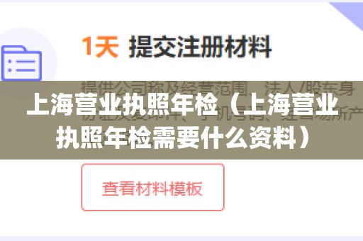 上海营业执照年检（上海营业执照年检需要什么资料）