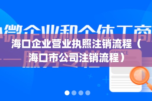 海口企业营业执照注销流程（海口市公司注销流程）