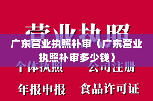 广东营业执照补审（广东营业执照补审多少钱）