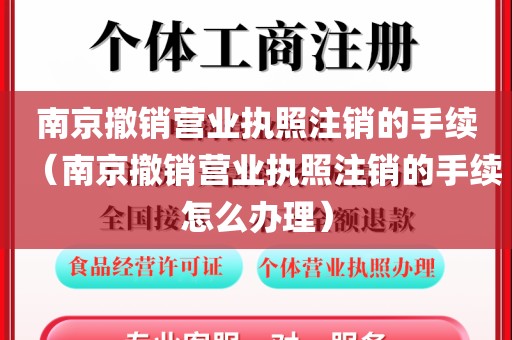 南京撤销营业执照注销的手续（南京撤销营业执照注销的手续怎么办理）