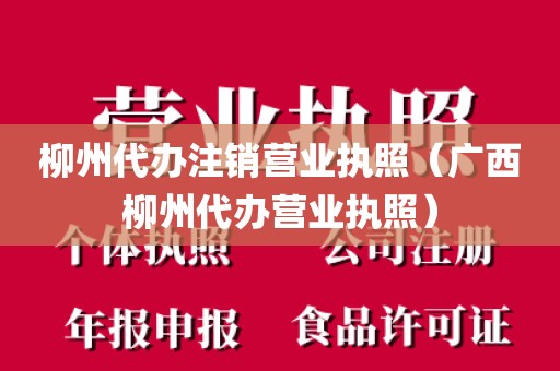 柳州代办注销营业执照（广西柳州代办营业执照）