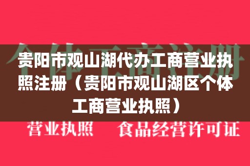 贵阳市观山湖代办工商营业执照注册（贵阳市观山湖区个体工商营业执照）