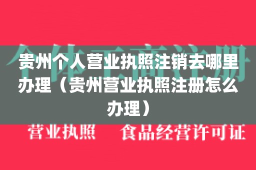 贵州个人营业执照注销去哪里办理（贵州营业执照注册怎么办理）