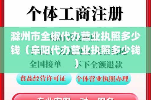 滁州市全椒代办营业执照多少钱（阜阳代办营业执照多少钱）