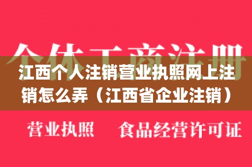 江西个人注销营业执照网上注销怎么弄（江西省企业注销）