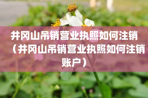 井冈山吊销营业执照如何注销（井冈山吊销营业执照如何注销账户）