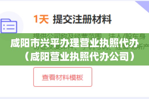 咸阳市兴平办理营业执照代办(咸阳营业执照代办公司)