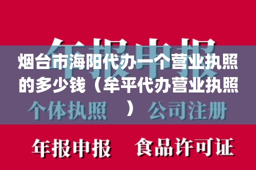 烟台市海阳代办一个营业执照的多少钱（牟平代办营业执照）