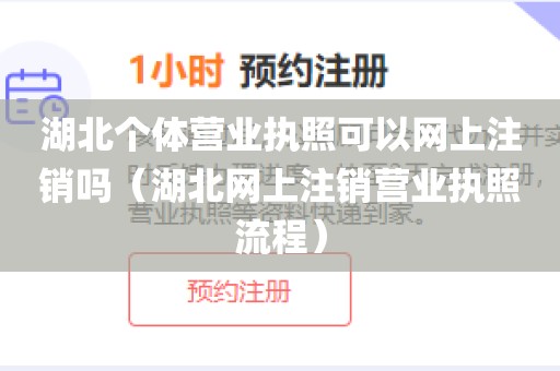 湖北个体营业执照可以网上注销吗（湖北网上注销营业执照流程）