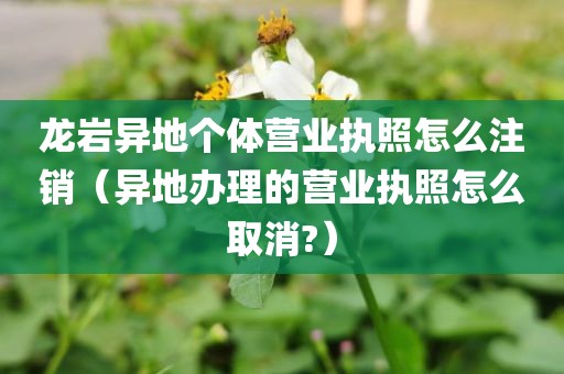龙岩异地个体营业执照怎么注销（异地办理的营业执照怎么取消?）