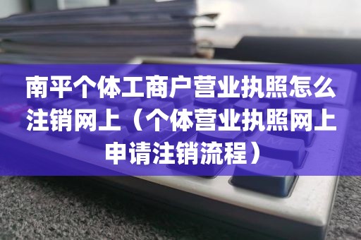 南平个体工商户营业执照怎么注销网上（个体营业执照网上申请注销流程）