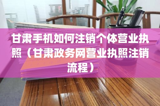 甘肃手机如何注销个体营业执照（甘肃政务网营业执照注销流程）