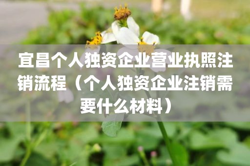 宜昌个人独资企业营业执照注销流程（个人独资企业注销需要什么材料）