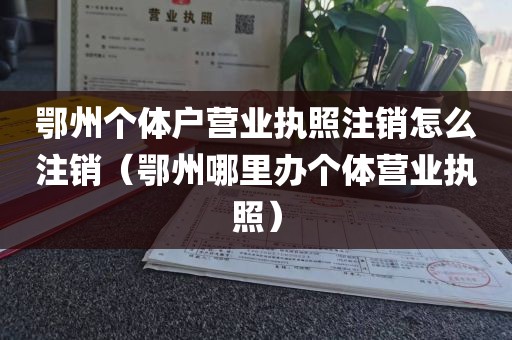 鄂州个体户营业执照注销怎么注销（鄂州哪里办个体营业执照）