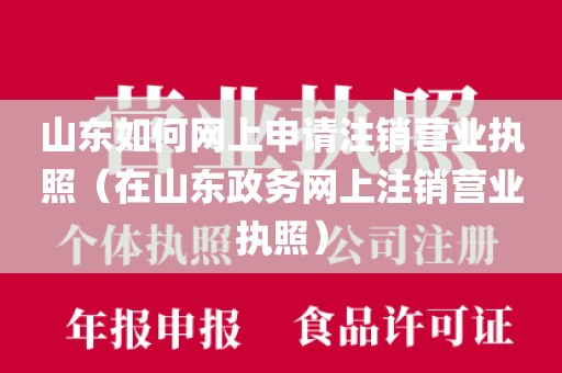 山东如何网上申请注销营业执照（在山东政务网上注销营业执照）