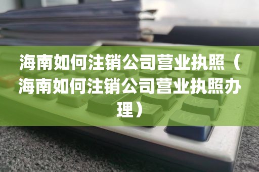 海南如何注销公司营业执照（海南如何注销公司营业执照办理）