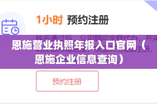恩施营业执照年报入口官网（恩施企业信息查询）