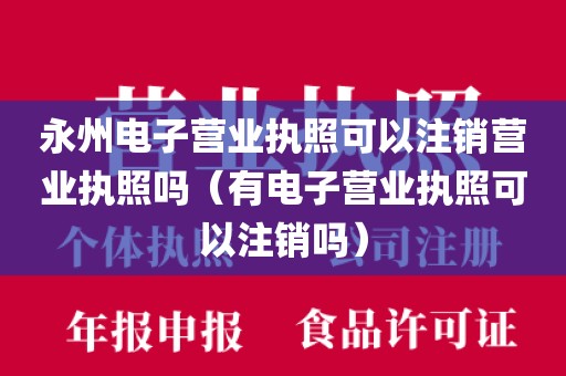 永州电子营业执照可以注销营业执照吗（有电子营业执照可以注销吗）