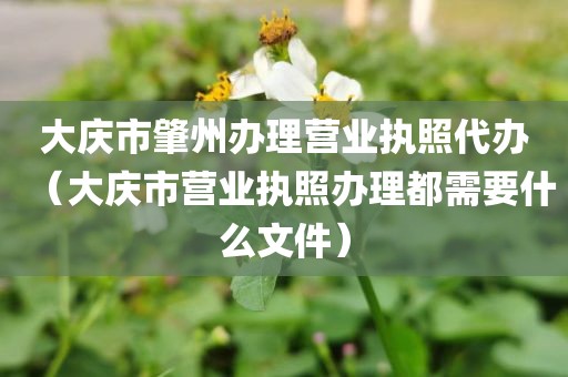 大庆市肇州办理营业执照代办（大庆市营业执照办理都需要什么文件）