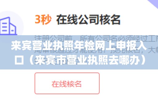 来宾营业执照年检网上申报入口(来宾市营业执照去哪办)