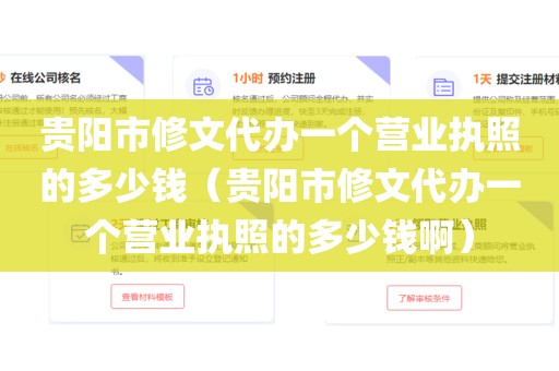 贵阳市修文代办一个营业执照的多少钱（贵阳市修文代办一个营业执照的多少钱啊）