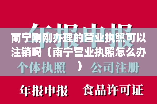 南宁刚刚办理的营业执照可以注销吗（南宁营业执照怎么办）