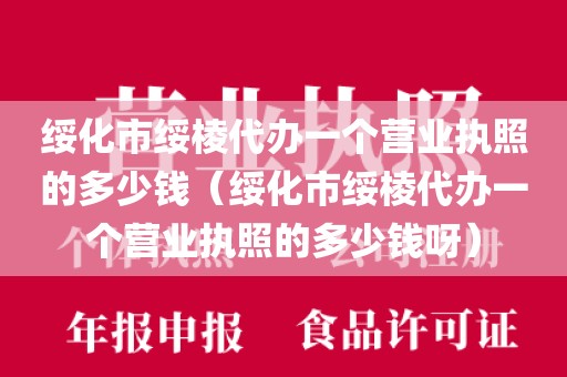 绥化市绥棱代办一个营业执照的多少钱（绥化市绥棱代办一个营业执照的多少钱呀）