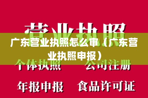 广东营业执照怎么审（广东营业执照申报）