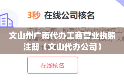文山州广南代办工商营业执照注册(文山代办公司)