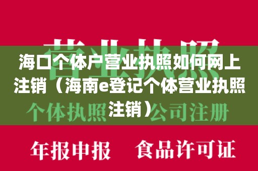 海口个体户营业执照如何网上注销（海南e登记个体营业执照注销）