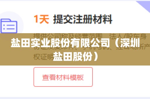 盐田实业股份有限公司(深圳盐田股份)
