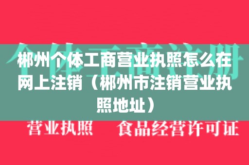郴州个体工商营业执照怎么在网上注销（郴州市注销营业执照地址）