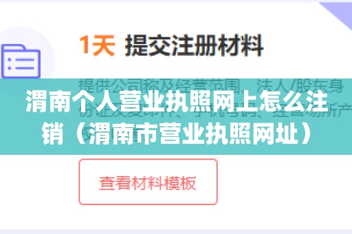 渭南个人营业执照网上怎么注销(渭南市营业执照网址)