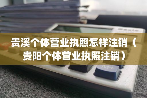 贵溪个体营业执照怎样注销（贵阳个体营业执照注销）