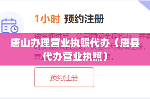 唐山办理营业执照代办（唐县代办营业执照）
